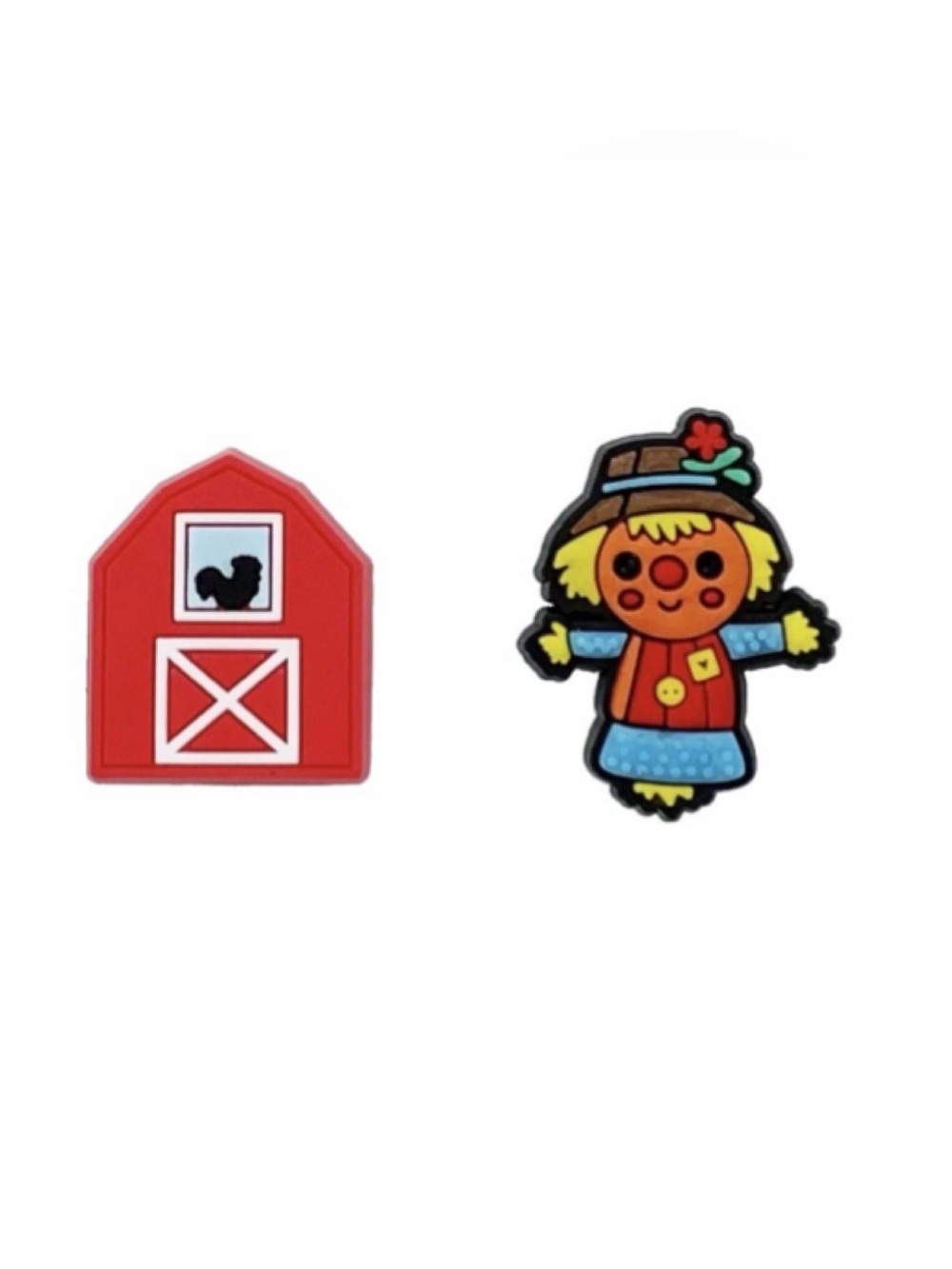 2 Pieces Farm Barn Scarecrow Shoe Charms For Croc Shoes